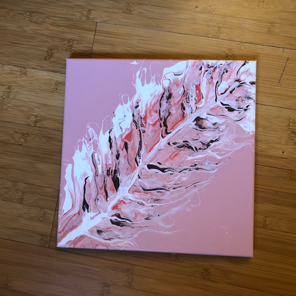 Acrylic Pour Feather Painting